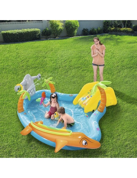 PISCINA INFANTIL TOBOGAN Y PECES 280X257X87