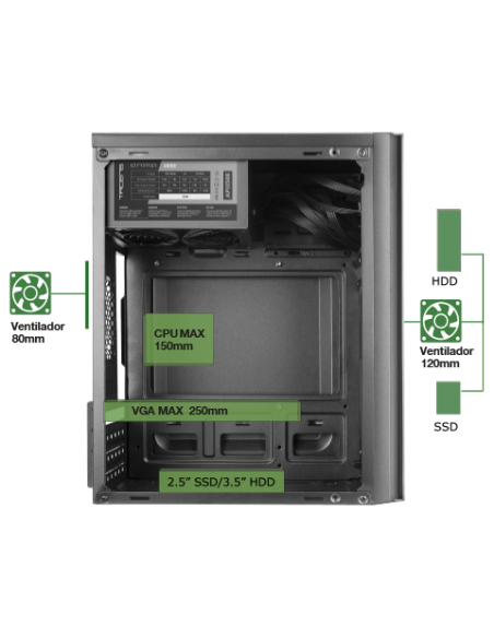 CAJA MICROATX TACENS ANIMA AC6 +FA500W USB3 50]