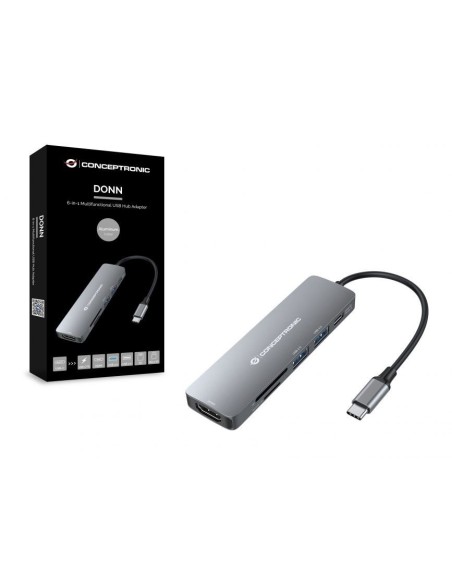 ADAPTADOR CONCEPTRONIC USB-C 6EN1 LECTOR SD