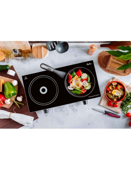 COCINA ELECTRICA JATA V141 VITROCERAMICA 2 FUEGOS