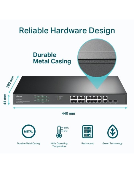 SWITCH TP-LINK SMB 16 PUERTOS GESTION 10-100-1000