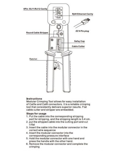 CRIMPADORA MODULAR EQUIP RJ11-RJ12-RJ45