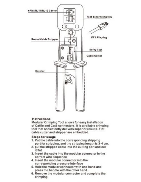 CRIMPADORA MODULAR EQUIP RJ11-RJ12-RJ45