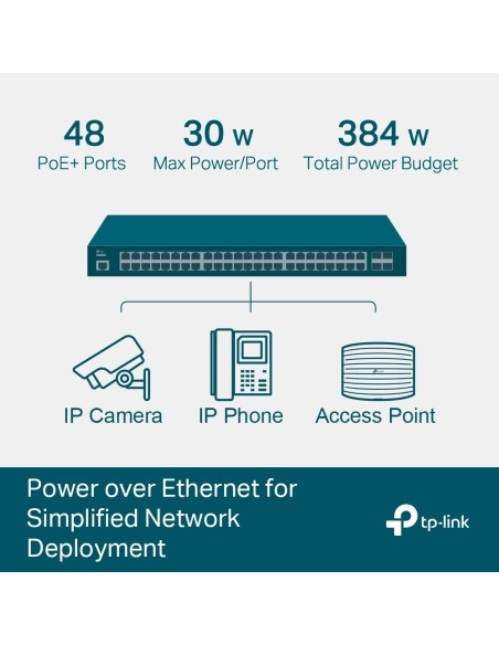 SWITCH TP-LINK SMB 48 PUERTOS POE 10-100-1000 +4SF