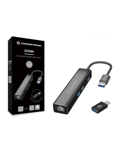 ADAPTADOR CONCEPTRONIC USB-A 3X USB 3.0 Y RED GIGA