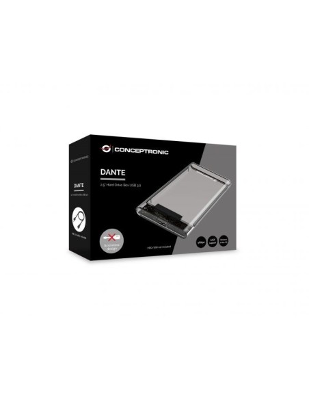 CAJA EXTERNA HDD CONCEPTRONIC USB 3.0 TRANSPARENTE