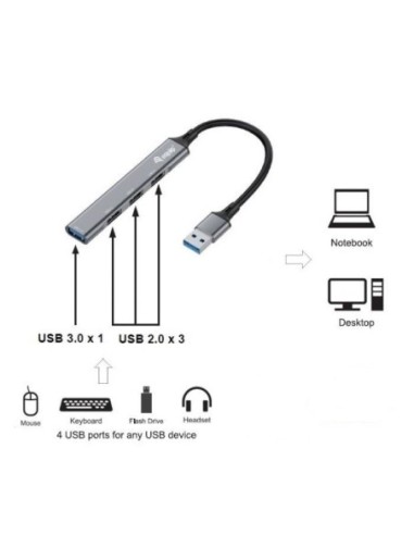 HUB EQUIP USB 3.0 4 PUERTOS (3P 2.0,...