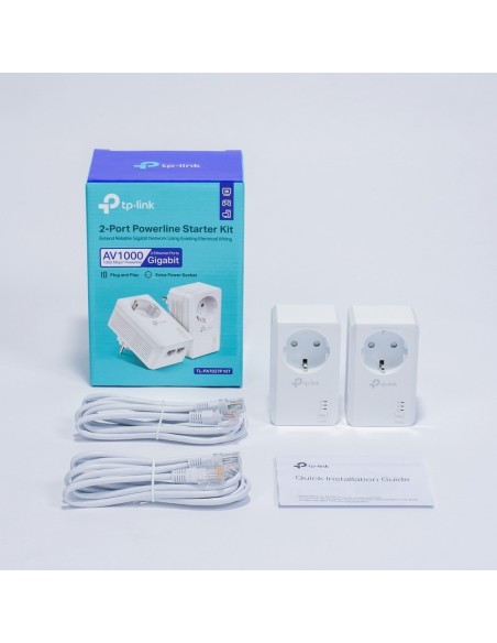 ADAPTADOR RED TP-LINK KIT 2X PLC AV1000 PASSTHROU