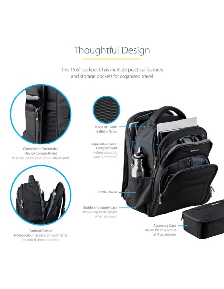 MOCHILA STARTECH 15.6" CON ESTUCHE DE ACCESORIO