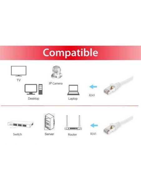 CABLE EQUIP RJ45 LATIGUILLO S-FTP CAT.6 30M BLANCO