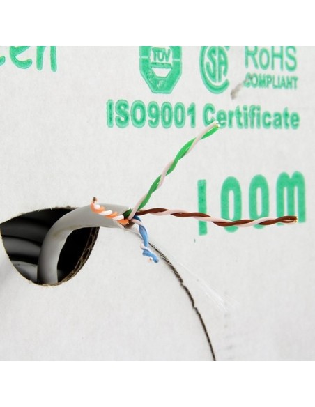 PG BOBINA DE CABLE CAT 5E UTP 100 METROS PVC CAJA