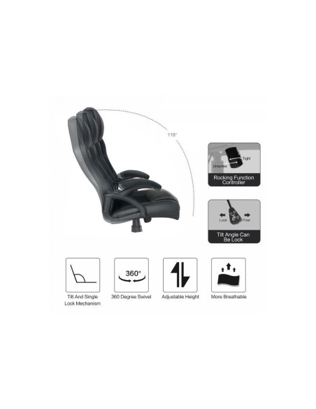 SILLA OFICINA EQUIP ERGONOMICA NEGRA PU HQ