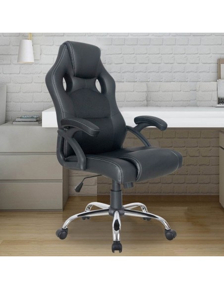 SILLA OFICINA EQUIP ERGONOMICA NEGRA PU HQ