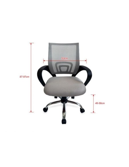 SILLA OFICINA EQUIP RESPALDO DE MALLA GRIS CLARO