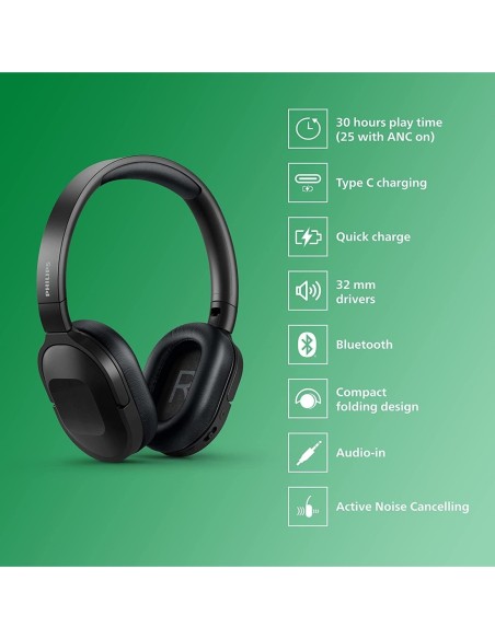 AURICULAR PHILIPS DIADEMA CON MICRO NEGRO TAH6505 REDUCC