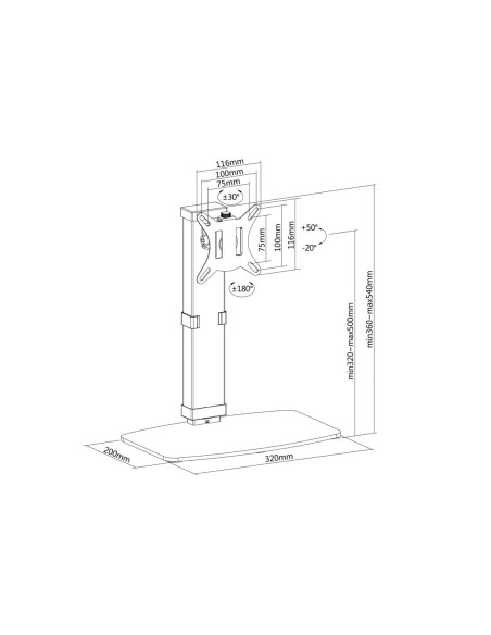 SOPORTE EQUIP DE MONITOR SOBRE MESA VESA 17-32"