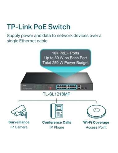 SWITCH TP-LINK SMB 16 PUERTOS 10-100 POE