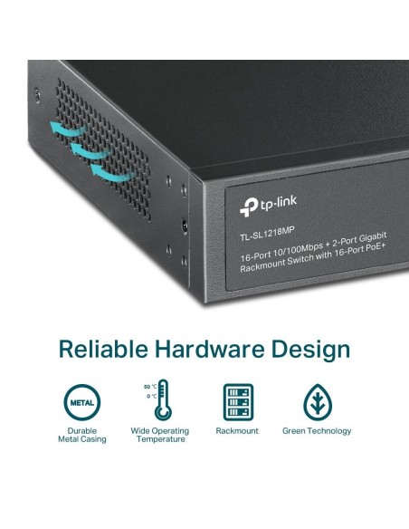 SWITCH TP-LINK SMB 16 PUERTOS 10-100 POE