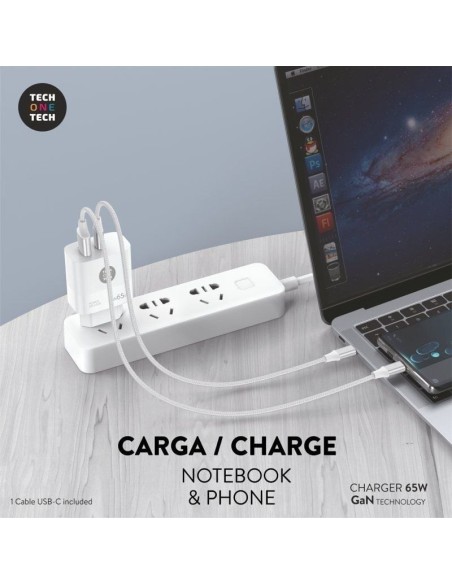 CARGADOR T1T GAN PD 3.0 65W USB-C + CABLE 1.2M 5A