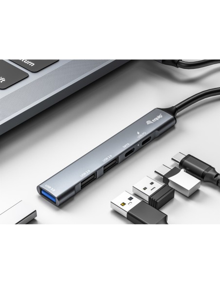 HUB EQUIP USB 3.0-2.0 5P CON USB-C 100W USB PD
